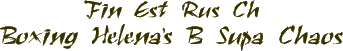 Fin Est Rus CH Boxing Helena's B Supa Chaos